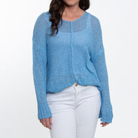 Ellery One Size Crochet Long Dolman Sleeve Sweater