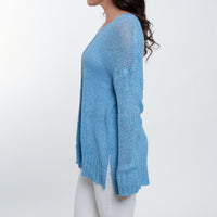 Ellery One Size Crochet Long Dolman Sleeve Sweater