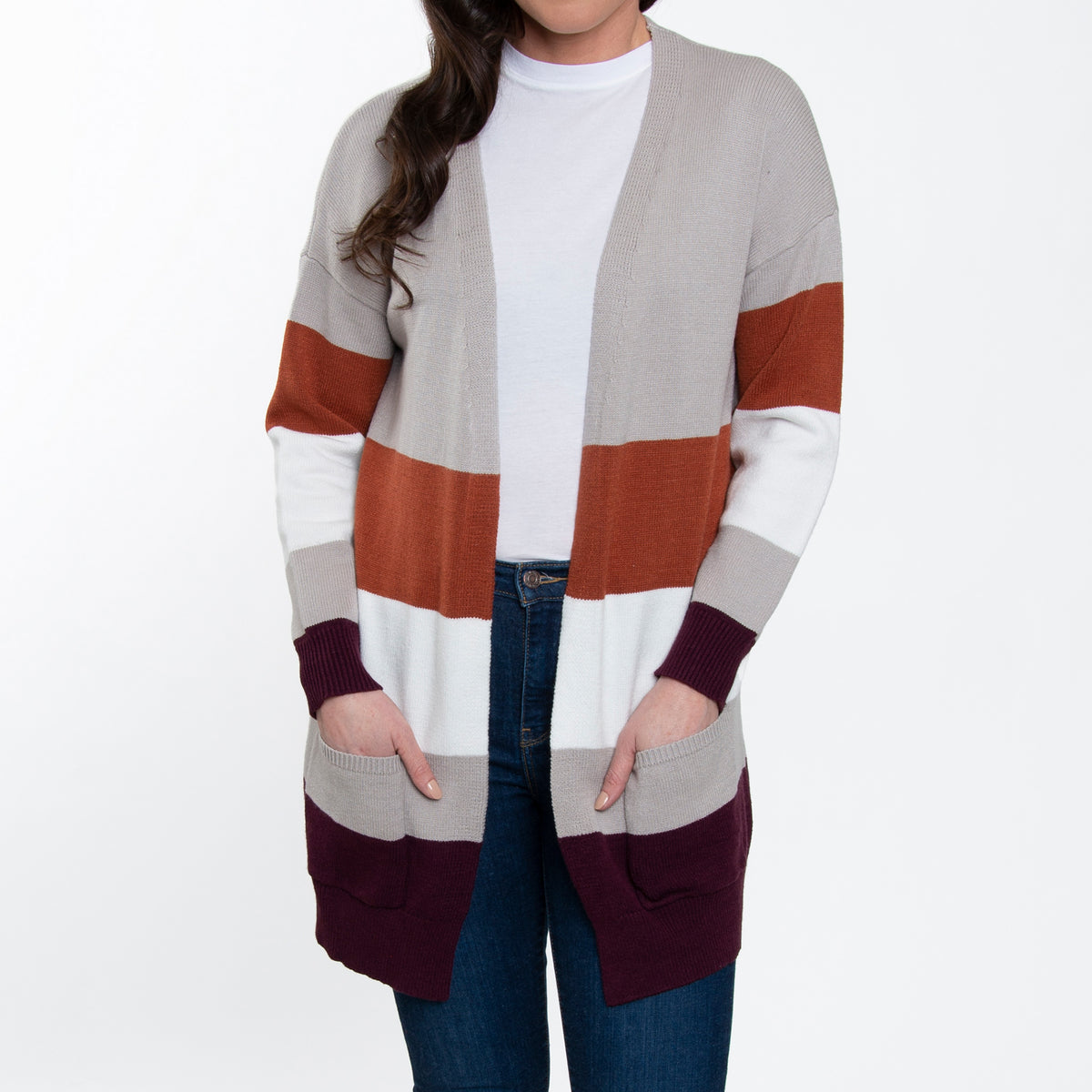 Jett Color Block Long Sleeve Patch Pocket Cardigan