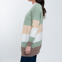 Jett Color Block Long Sleeve Patch Pocket Cardigan