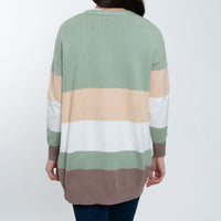Jett Color Block Long Sleeve Patch Pocket Cardigan