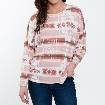 Cohen Long Sleeve Scoop Neck Drop Shoulder Top