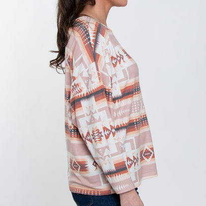 Cohen Long Sleeve Scoop Neck Drop Shoulder Top
