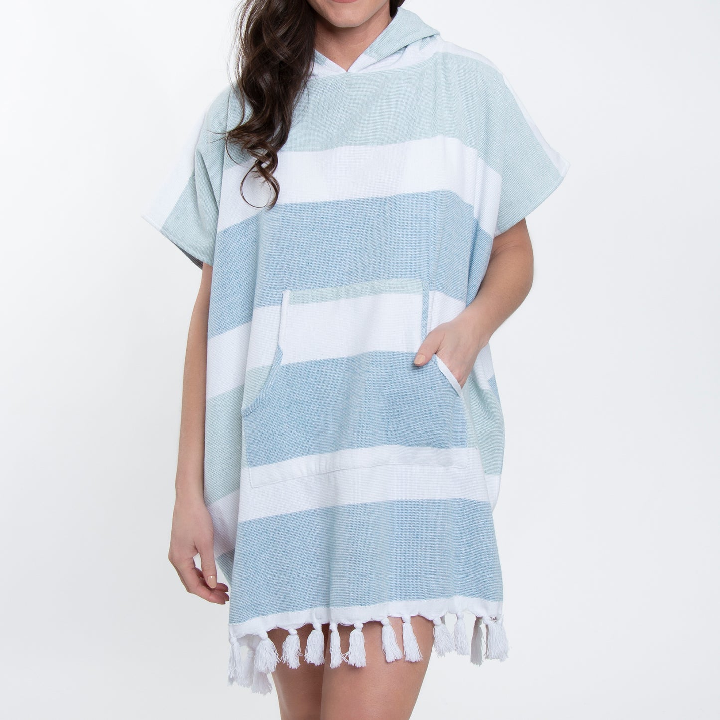 Freya Hooded Terry Cloth One Size Poncho Swimsuit Cover Up