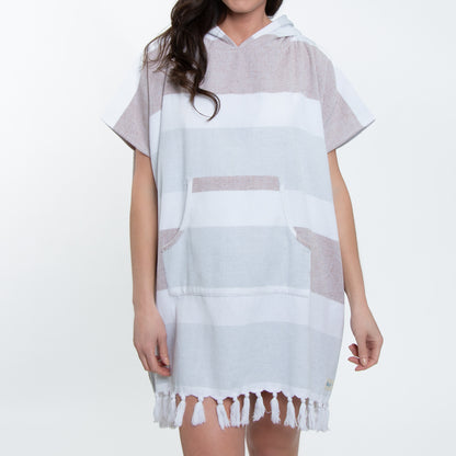 Freya Hooded Terry Cloth One Size Poncho Swimsuit Cover Up