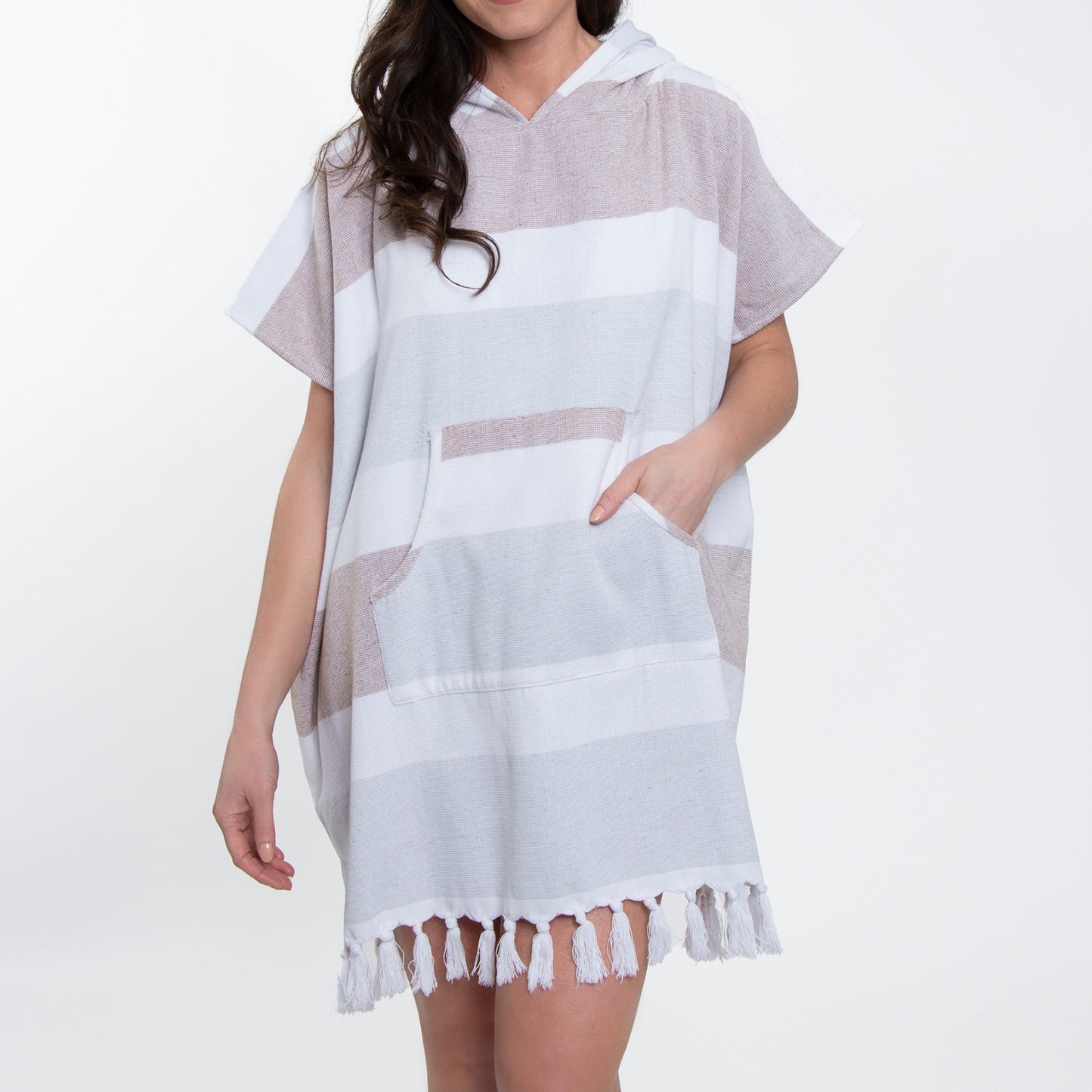 Freya Hooded Terry Cloth One Size Poncho Swimsuit Cover Up