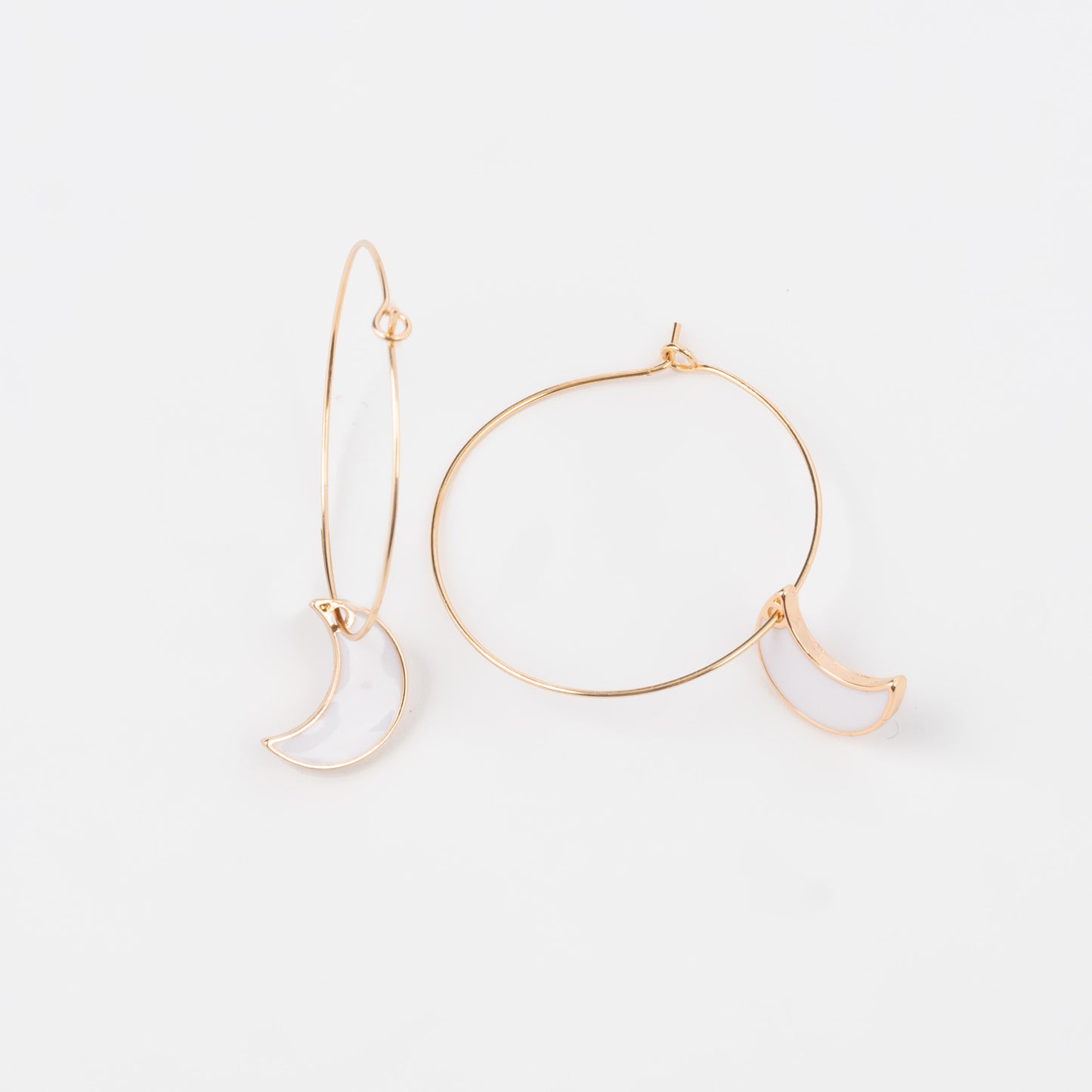 Halloween Moon Charm Hoop Earrings