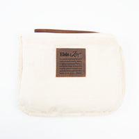 Zyla Jute Leather Handled Zip Closure Clutch Purse