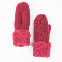 Brittin Knit Sherpa Cuff Mittens