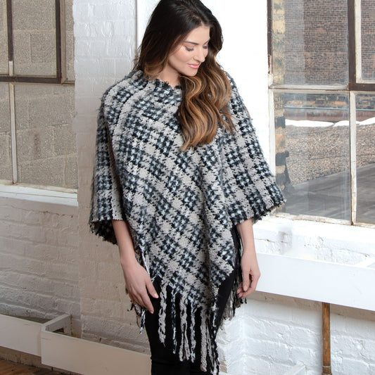 Winter Jude One Size Herringbone Poncho