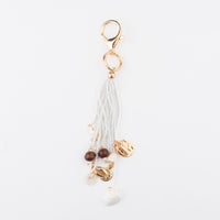 Belen Seed Bead Shell Gold Key Chain Purse Accessory