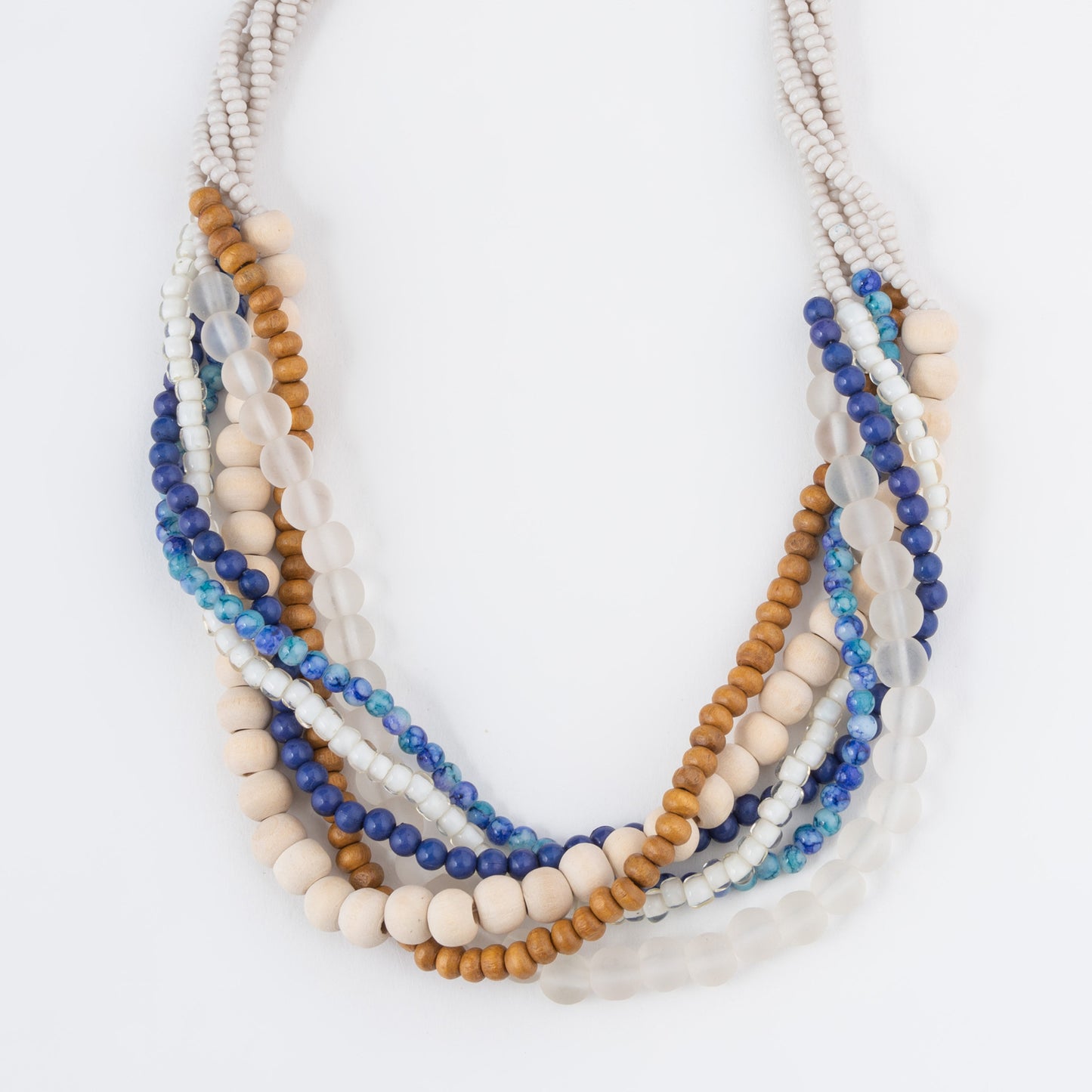 Rayne Twisted Multi Row 22" Beaded Necklace