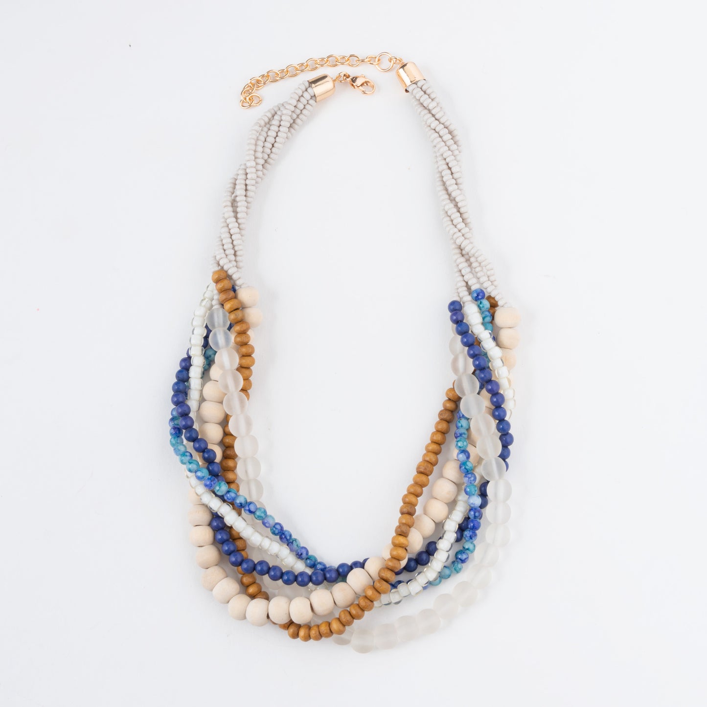 Rayne Twisted Multi Row 22" Beaded Necklace