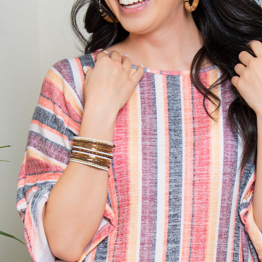 Ellison Multicolor Beaded Adjustable Cuff Bracelet
