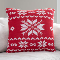 Kirsi 18x18" Recycled Cotton Reversible Decorative Holiday Pillow