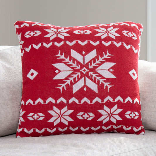 Kirsi 18x18" Recycled Cotton Reversible Decorative Holiday Pillow