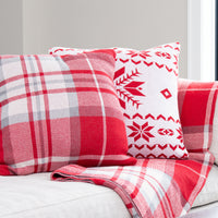 Kirsi 18x18" Recycled Cotton Reversible Decorative Holiday Pillow