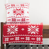 Kirsi 18x18" Recycled Cotton Reversible Decorative Holiday Pillow