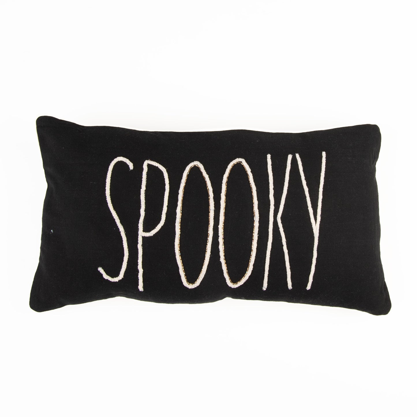 Halloween 12x22" Spooky Beaded Reversible Lumbar Pillow