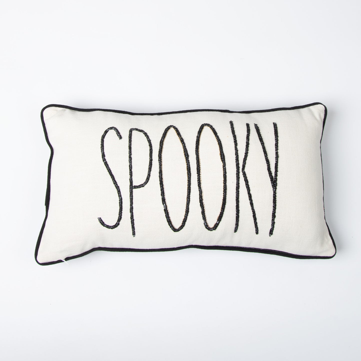 Halloween 12x22" Spooky Beaded Reversible Lumbar Pillow