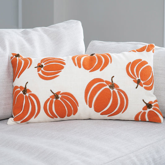 Halloween 12x22" Pumpkin Lumbar Throw Pillow