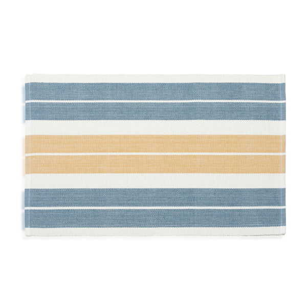 Blue & Tan Stripe Woven Dining Room Table Placemat