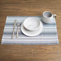 Black Stripe Woven Dining Room Table Placemat
