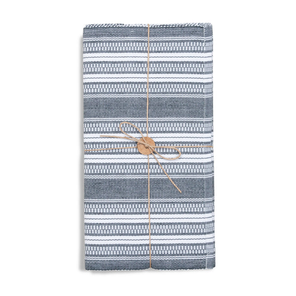 Black Stripe Woven Kitchen Table Runner