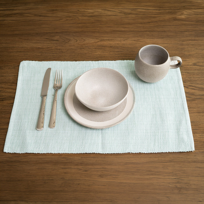 Mint Textured Woven Dining Room Table Placemat