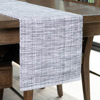 Gray Textured Woven Kitchen Table Runner