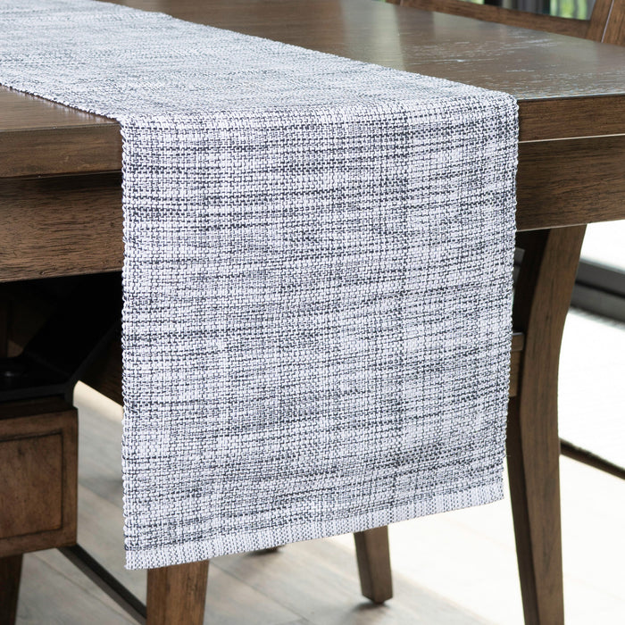 Gray Textured Woven Kitchen Table Runner