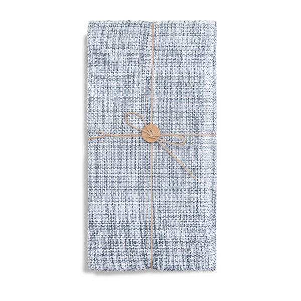 Gray Textured Woven Kitchen Table Runner
