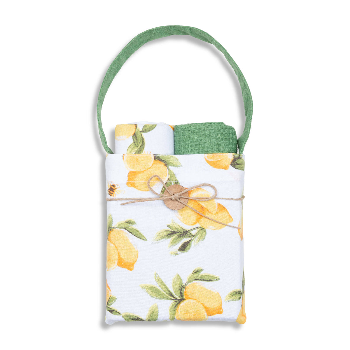 3 Piece Lemon Tree Woven Kitchen Tea Towel Set
