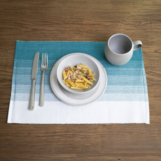 Teal Ombre Woven Dining Room Table Placemat