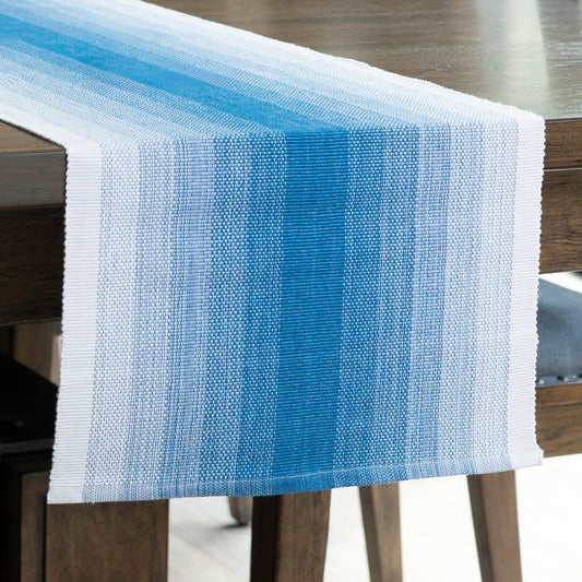Blue Ombre Woven Kitchen Table Runner