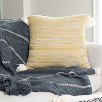 Necalli 18X18" Reversible Striped Cotton Throw Pillow