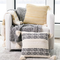 Necalli 18X18" Reversible Striped Cotton Throw Pillow