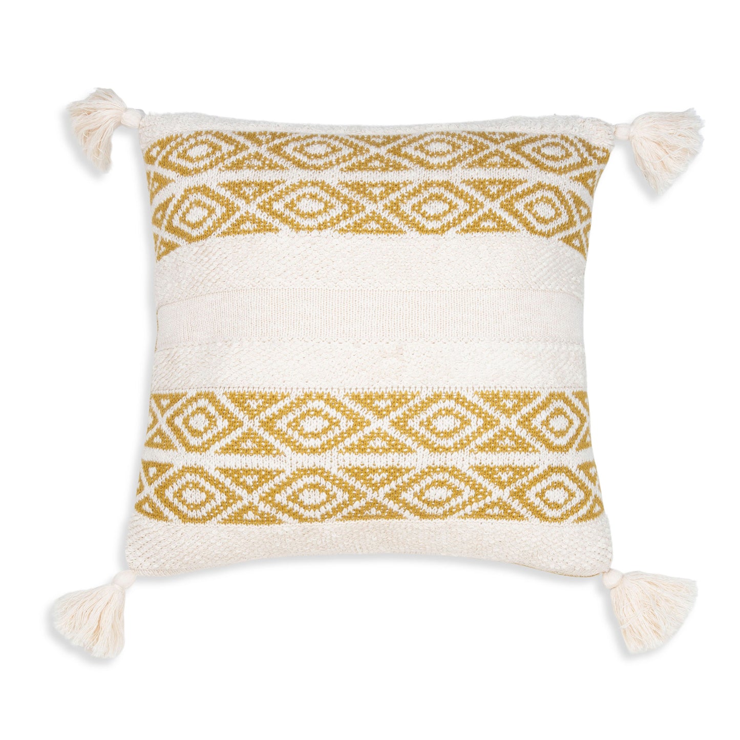 Necalli 18X18" Reversible Striped Cotton Throw Pillow