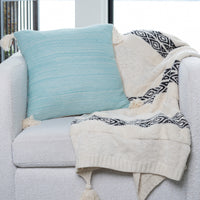 Necalli 18X18" Reversible Striped Cotton Throw Pillow