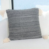 Necalli 18X18" Reversible Striped Cotton Throw Pillow