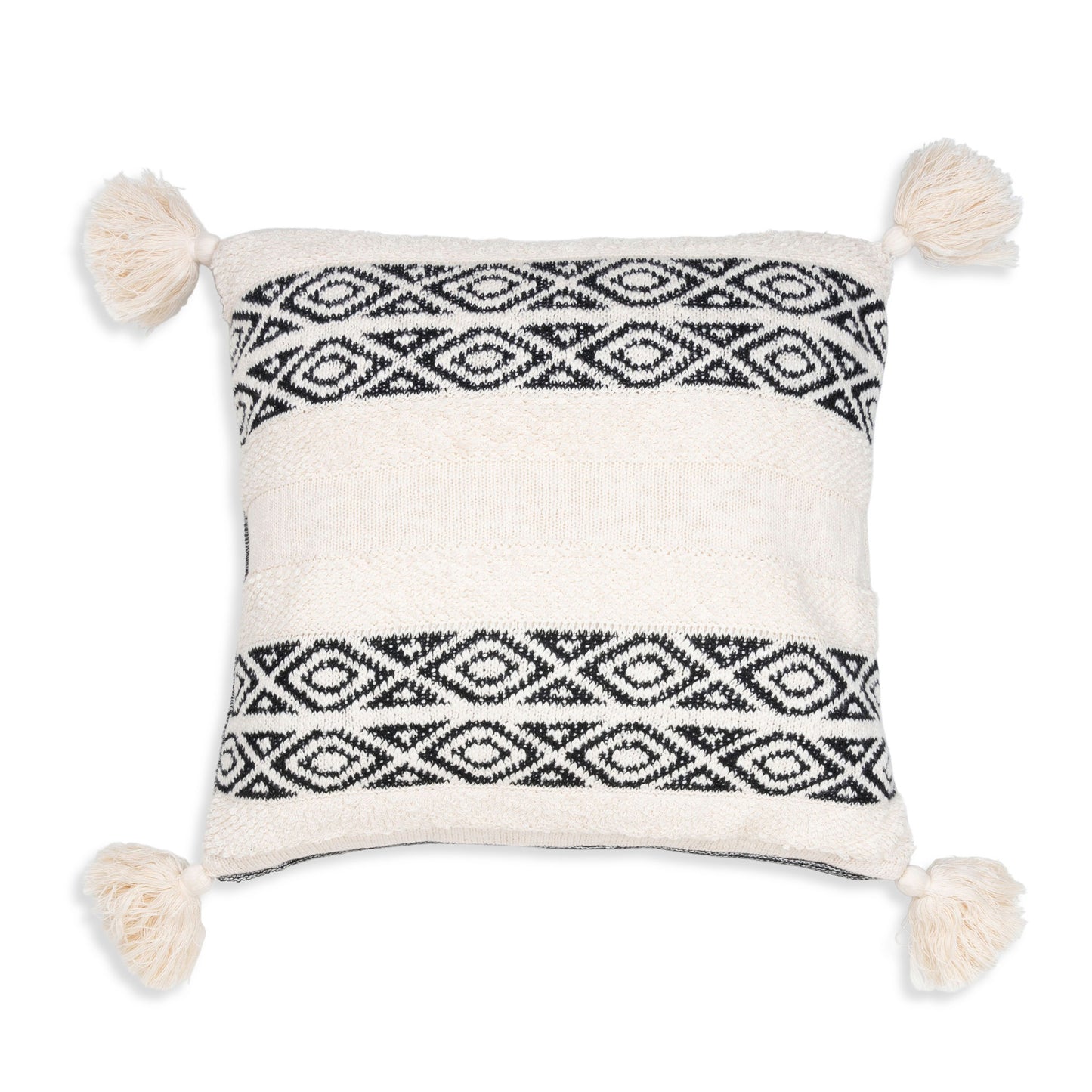 Necalli 18X18" Reversible Striped Cotton Throw Pillow