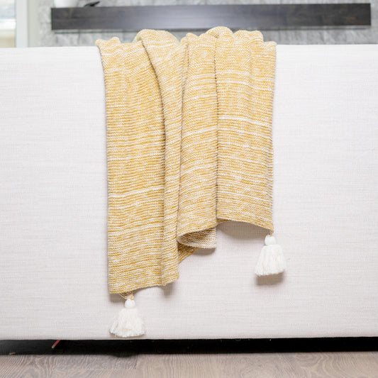 Necalli 50x60" Cotton Decorative Marled Knit Throw Blanket