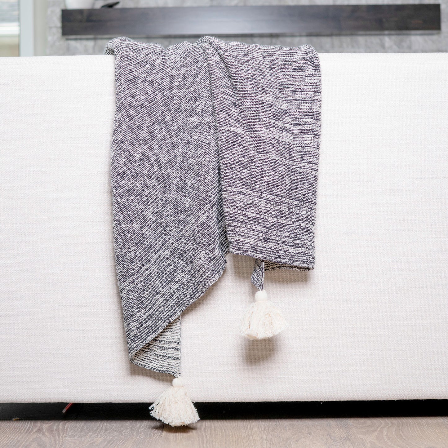 Necalli 50x60" Cotton Decorative Marled Knit Throw Blanket