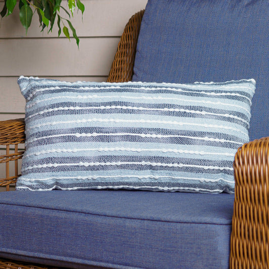 Romy 12X22" Handwoven Striped Indoor/Outdoor Throw Pillow