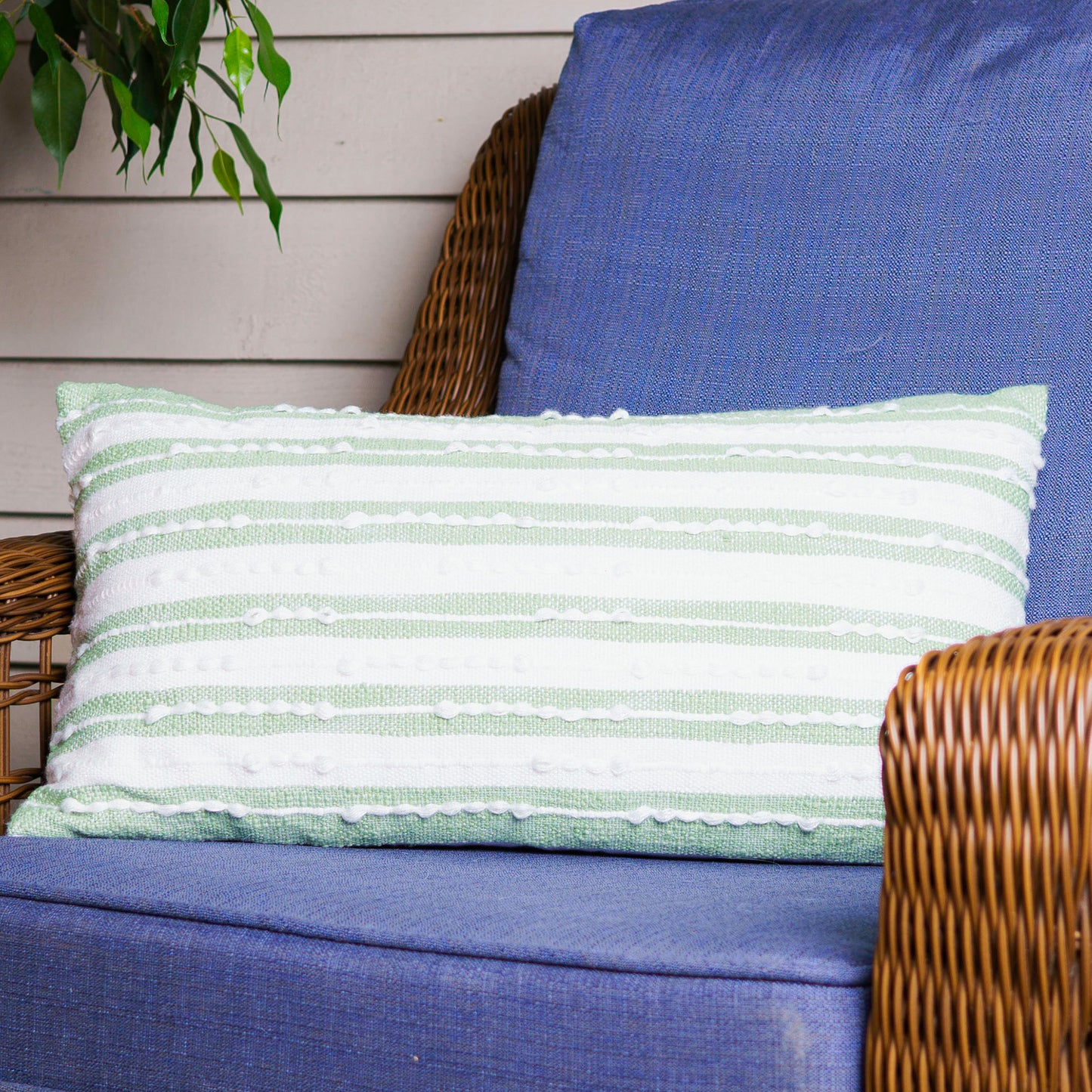 Romy 12X22" Handwoven Striped Indoor/Outdoor Throw Pillow
