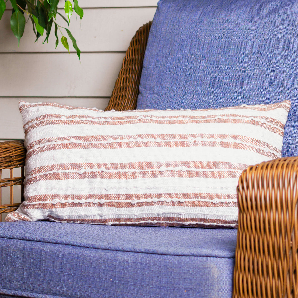 Romy 12X22" Handwoven Striped Indoor/Outdoor Throw Pillow