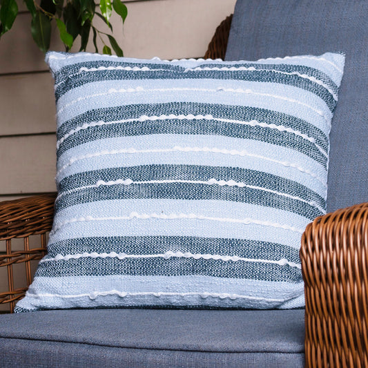 Romy 18X18" Handwoven Striped Indoor/Outdoor Throw Pillow
