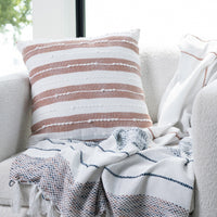 Romy 18X18" Handwoven Striped Indoor/Outdoor Throw Pillow