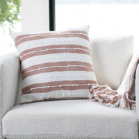 Romy 18X18" Handwoven Striped Indoor/Outdoor Throw Pillow
