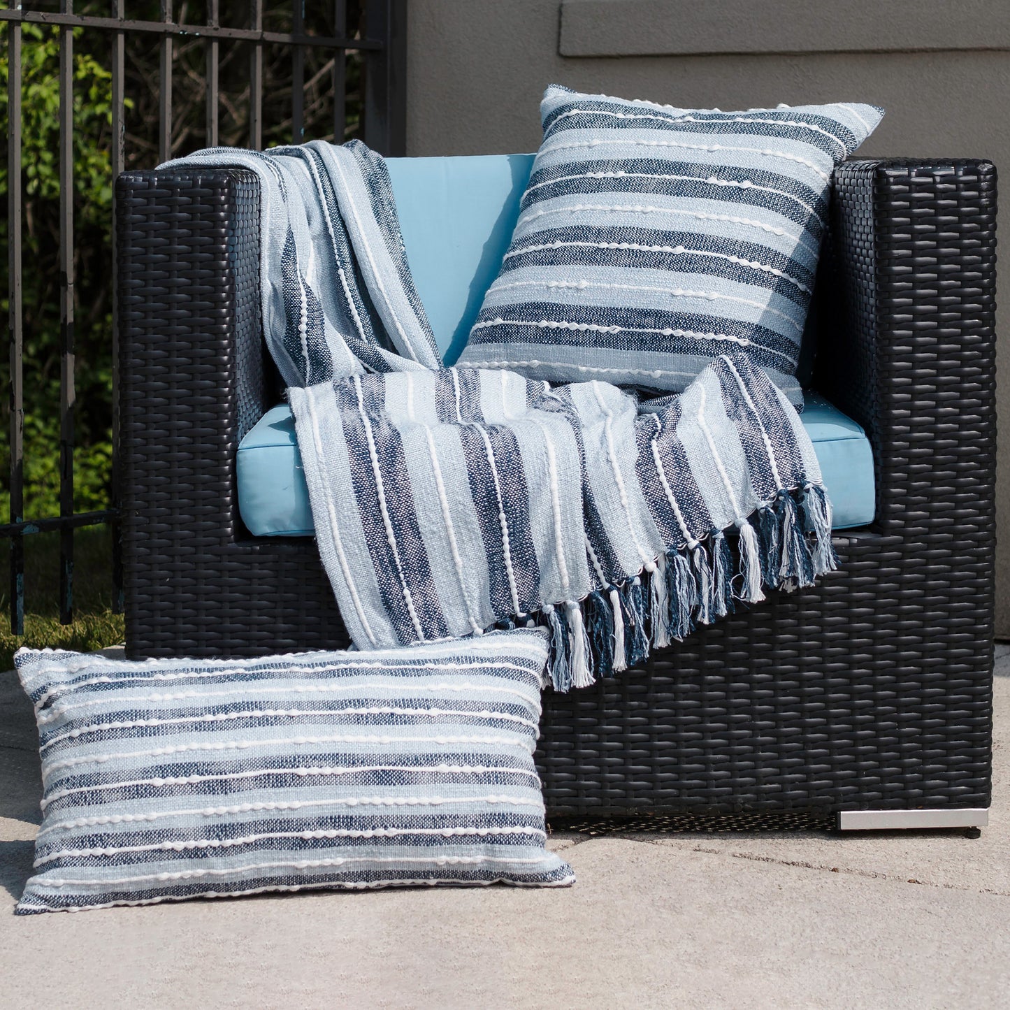 Romy 50x70" Indoor/Outdoor Recycled Woven Throw Blanket